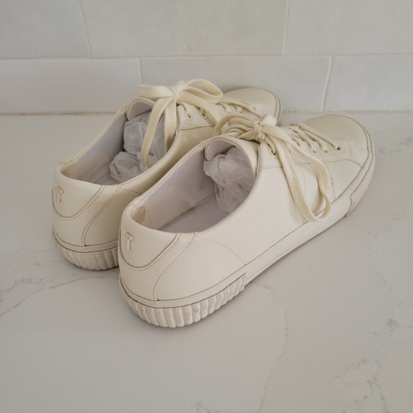 Ted Baker Kimiah Sneakers Ecru Cream Ivory Leather Vulcanised Trainer 39.5 - Picture 4 of 12